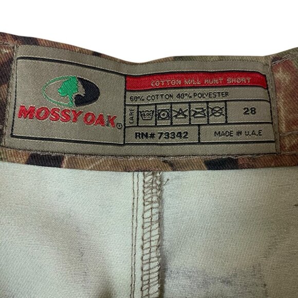 Mossy Oak 28 Camo Print Outdoor Hunting Shorts Real Tree Mid Rise Utility - Picture 2 of 3